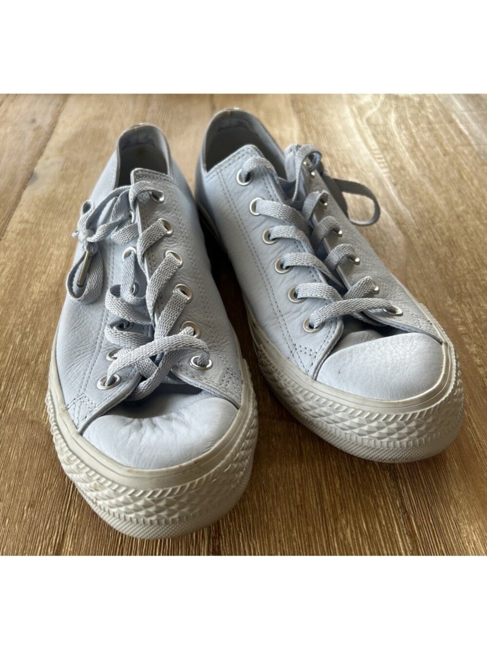Converse Womens 10 M8 Chuck Taylor All Star Lo Lu Sneakers Blue 158415C Leather